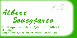 albert sovegjarto business card